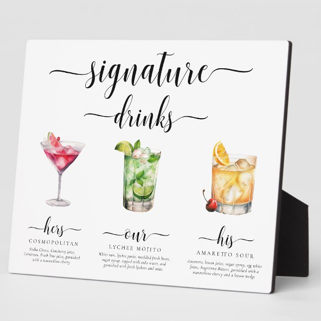 Leyton Moderne Minimal Signature Drinks Zeichen Fotoplatte (Von Creator hochgeladen)