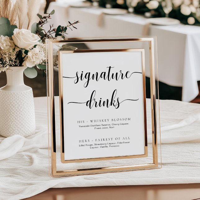 Leyton Moderne Minimal Signature Drinks Zeichen Poster (Von Creator hochgeladen)