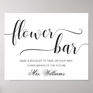 Leyton Moderne Minimalistische Blumenbar-Tafel Poster