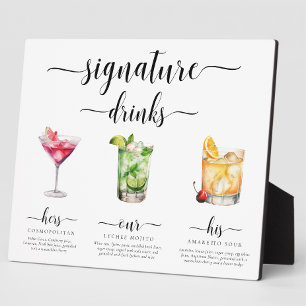 Leyton Moderne Minimalistische Signatur-Drinks-Sch Fotoplatte