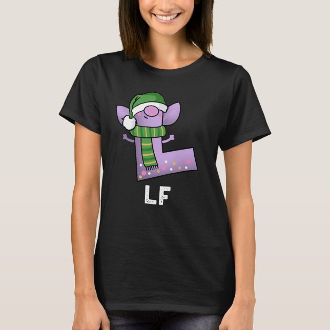 Lf Funny Letter L Pun Dark BG T-Shirt (Vorderseite)
