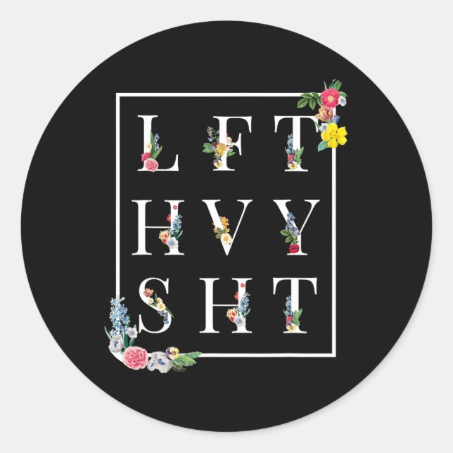 Lft Hvy Sht Funny Mens Gym Rat Workout Shirt Power Runder Aufkleber (Vorderseite)