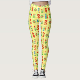 LG Mahjong-Kacheln #4 Rot Grün Blau Gelb Leggings