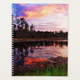 LG Planner Sonnenuntergang am Teich Planer