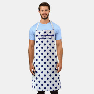 Lg Polka Punkt Muster DIY Farben Navy Weiß SV Schürze