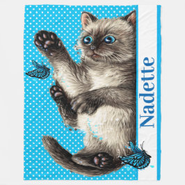Lg Wertvoll Kitten Fleece Blanket