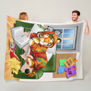 LG WIR LIEBE SIE TIGER FLEECE BLANKET