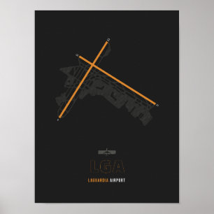 LGA - LaGuardia Airport Runway Diagramm Art Poster