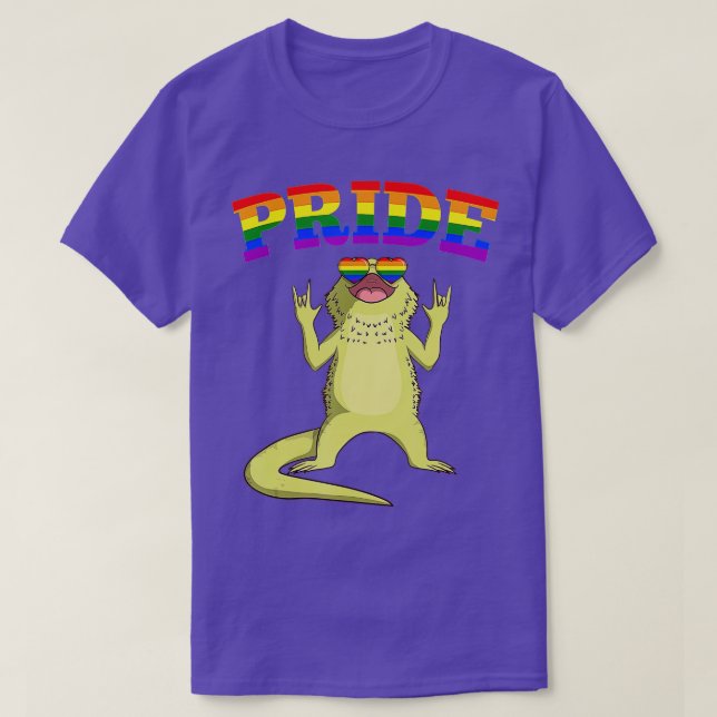 LGB Bearded Dragon Gay Pride Rainbow LGBQ Cute Gif T-Shirt (Design vorne)
