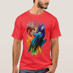 LGB Dragon Heart Rainbow Heart Dragon LGB Pride  T-Shirt
