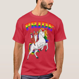 LGB Fox Unicorn Gay Pride Rainbow LGBQ Cute Gift T-Shirt