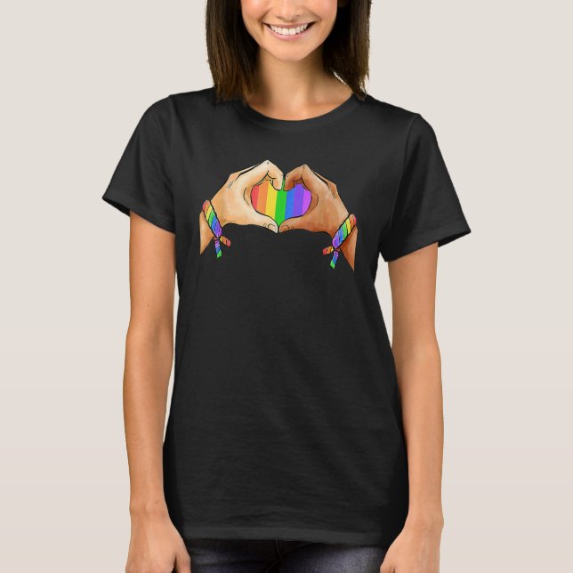 Lgb Heart Gay Pride Lgbt Month T-Shirt (Vorderseite)