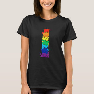 LGB Katzen stapeln Gay Lesbian Pride Katze Transg T-Shirt