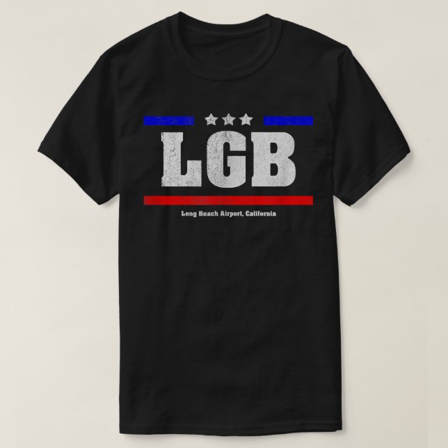 LGB Long Beach Airport Lasse Go Flying Patriotic  T-Shirt (Design vorne)