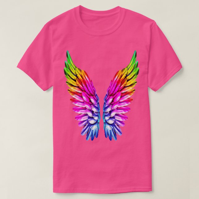 LGB Rainbow Wings Rainbow Gay Lesbian Pride Angel T-Shirt (Design vorne)