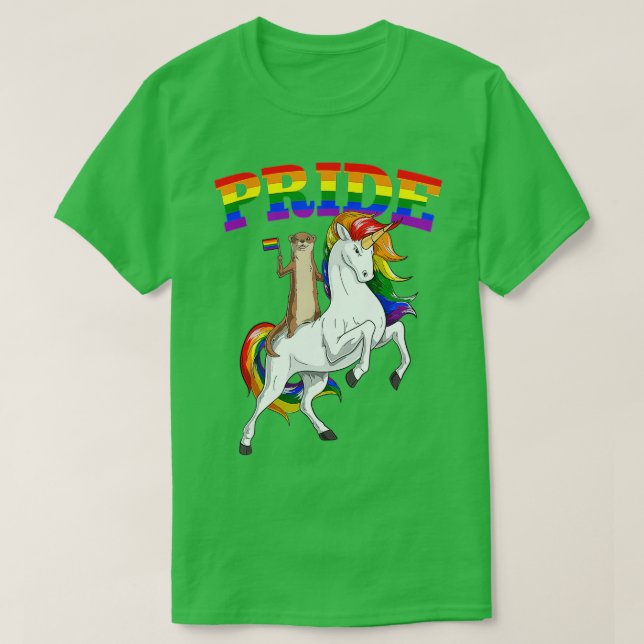 LGB Sea Otter Einicorn Gay Pride Rainbow LGBQ Nied T-Shirt (Design vorne)