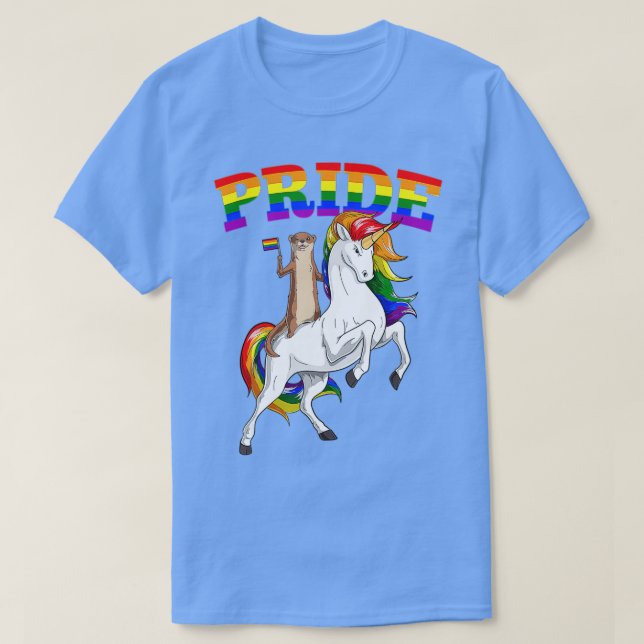 LGB Sea Otter Unicorn Gay Pride Rainbow LGBQ Cute  T-Shirt (Design vorne)