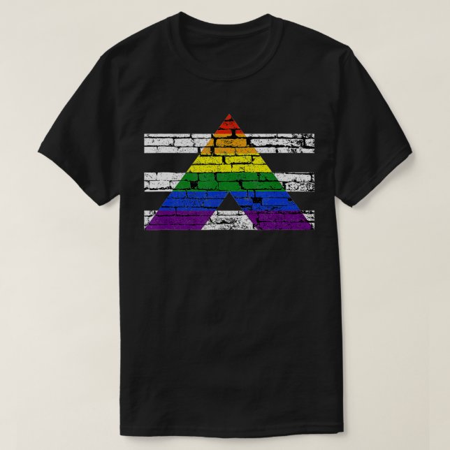 LGB Straight Gay Ally Pride Flag auf Brillenwand  T-Shirt (Design vorne)