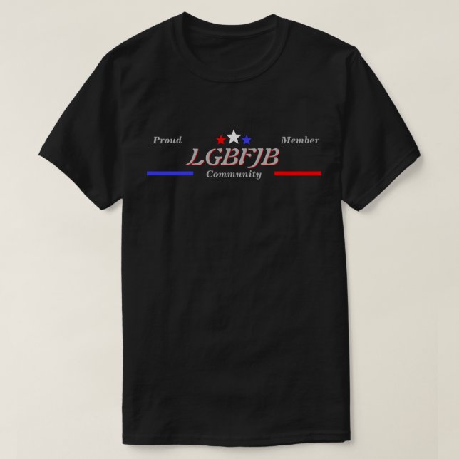LGBFJB Mitglied Red White Blue Stars Dk T - Shirt (Design vorne)