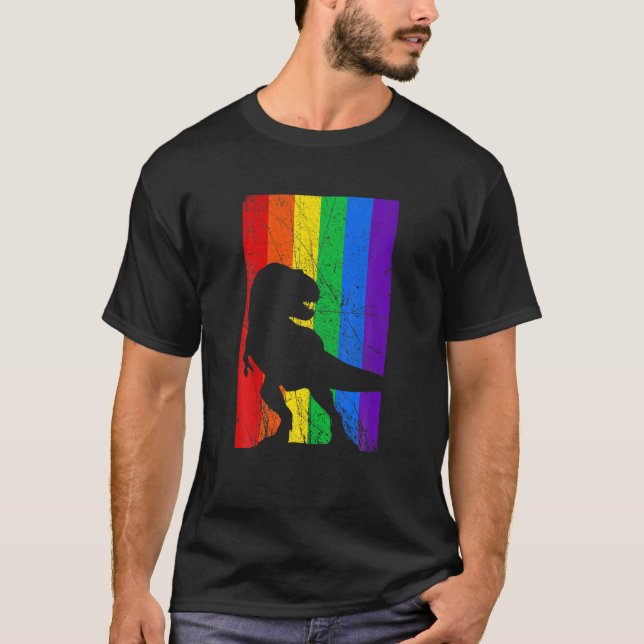 LGBRex Gay Lesbian Pride Dinosaur T-Shirt (Vorderseite)