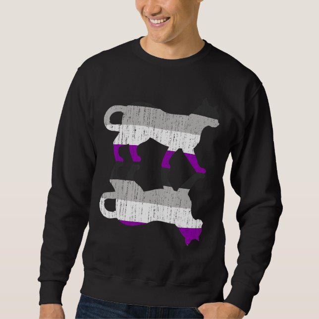 LGbt Ace Pride Asexuality Flag Tierkatze Queen Sweatshirt (Vorderseite)