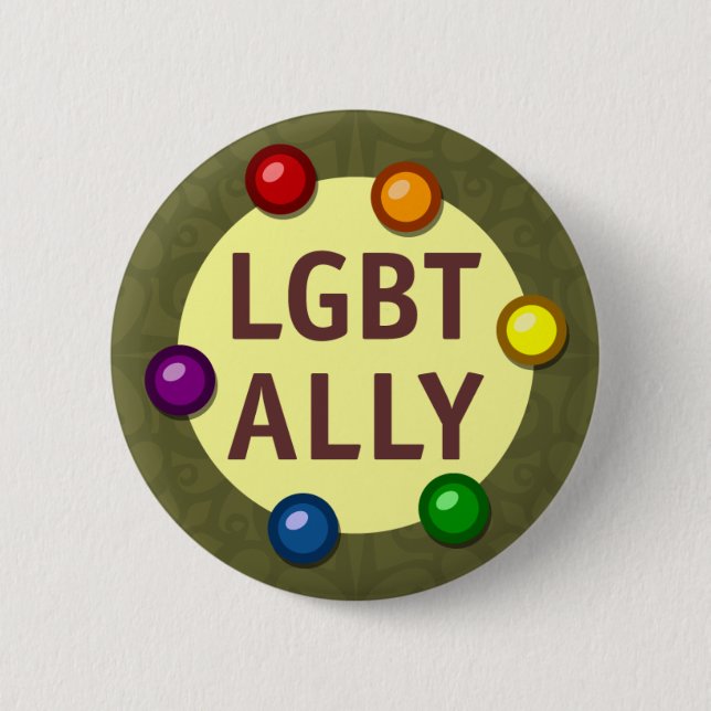 LGBT Ally Baubles Round Button (Vorderseite)