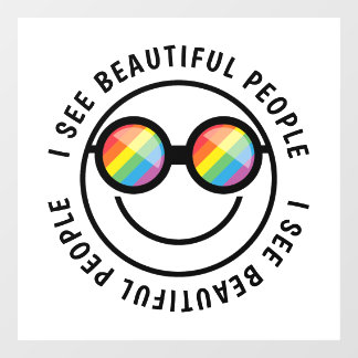 Lgbt Ally Beautiful People Zitat & Regenbogenbrill Fensteraufkleber