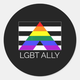 Lgbt Ally Rainbow Gay Pride Flag T Shirt Runder Aufkleber