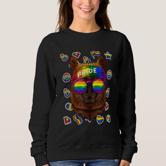 Lgbt Alpaca Gay Pride Month Farm Tier Rainbow Le Sweatshirt (Vorderseite)