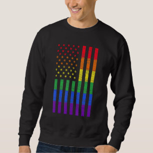 LGBT American Flag Pride Rainbow Gay Lesbian Bisex Sweatshirt