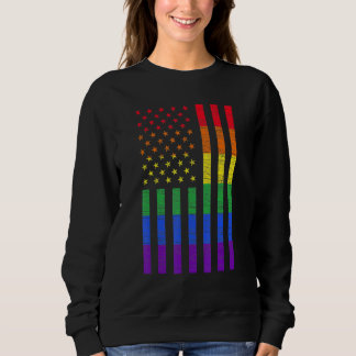 LGBT American Flag Pride Rainbow Gay Lesbian Bisex Sweatshirt