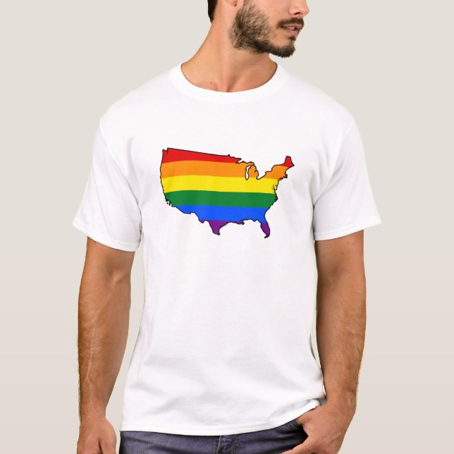 LGBT American Pristmap T - Shirt (Vorderseite)