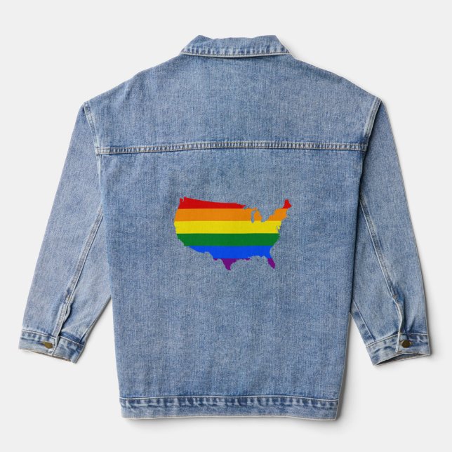LGBT American Stolpermap Jeansjacke (Rückseite)