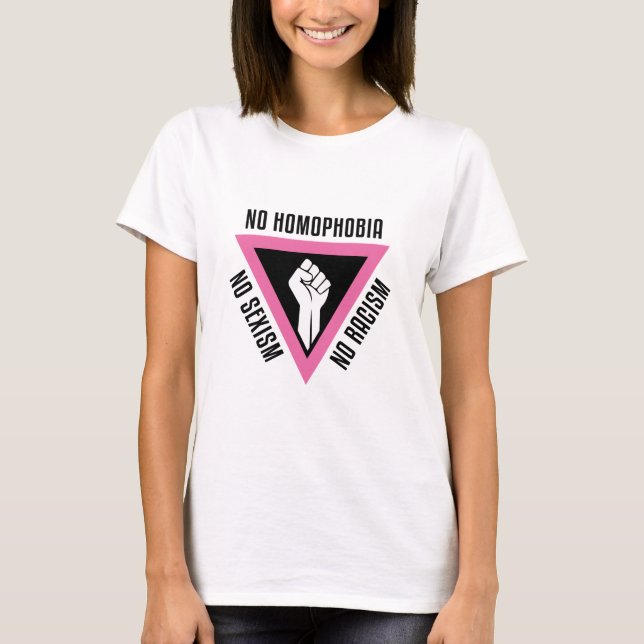 LGBT - Angehobene Faust in der rosa T-Shirt (Vorderseite)