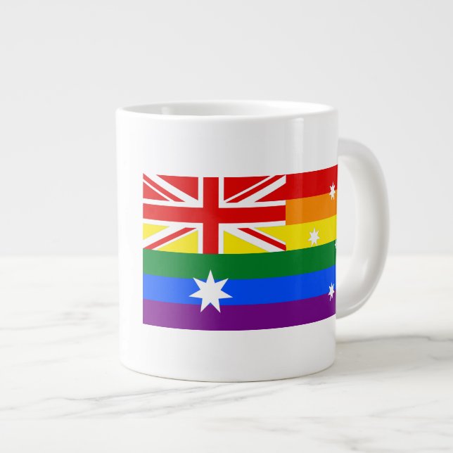 LGBT Australien Jumbo-Tasse (Vorderseite Rechts)