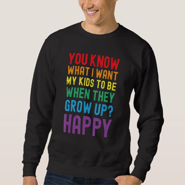 LGBT Awareness Proud Parents Mom Dad Gay Pride Rai Sweatshirt (Vorderseite)