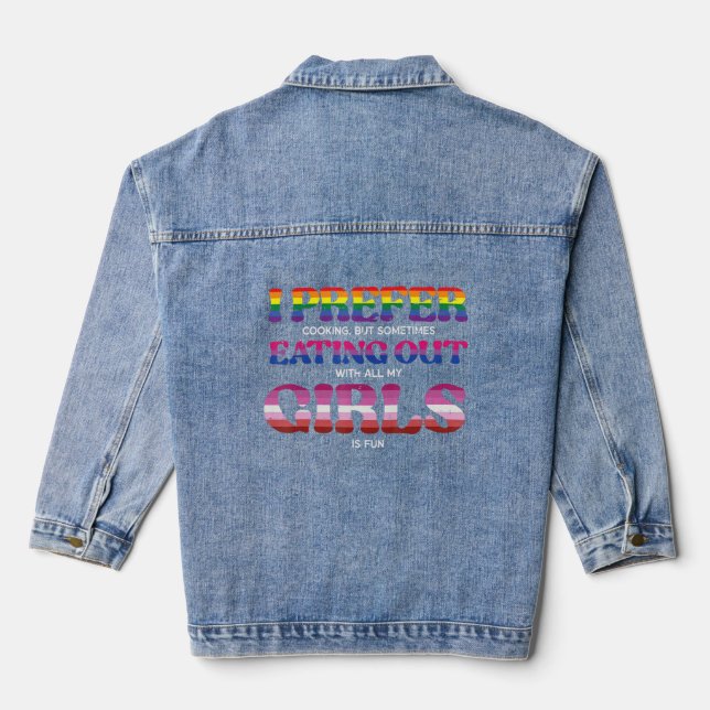 LGBT bevorzugen Ausgehen von Mädchen Lesbian Bi Ga Jeansjacke (Rückseite)