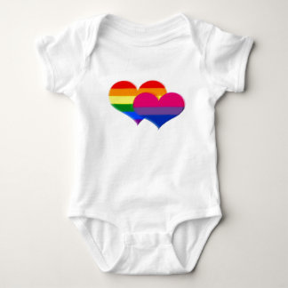 LGBT Bi-Stolz-Pastell-Herzen Baby Strampler