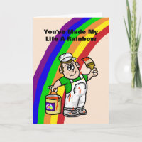 LGBT Big Romantic Rainbow Painter Grußkarte