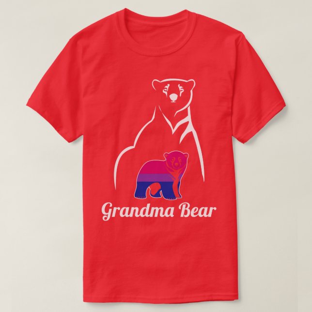 LGBT Bisexuelle Oma Bear Bi Prilag Flag T-Shirt (Design vorne)