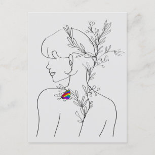 LGBT Butterfly Girl, Hübsches Mädchen, beste LGTB Postkarte