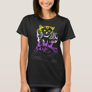 LGBT Cat DJ Music Third Gender Que Pride Non B T-Shirt