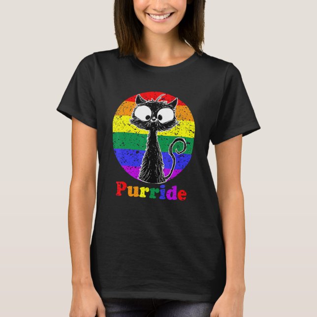 Lgbt Cat Purride Flag Gay Pride Monat Lgbtq T-Shirt (Vorderseite)
