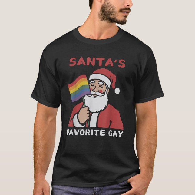 LGBT Christmas Gay Santa Claus Rainbow Weihnachten T-Shirt (Vorderseite)