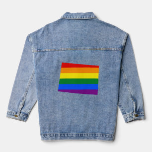 LGBT Colorado, US-Staatsflaggenkarte Jeansjacke