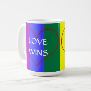 LGBT Colors LIEBE WINS Kaffee Tasse