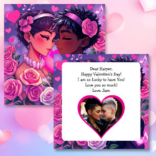LGBT Couple Anime Personalisiert Valentinstag Karte