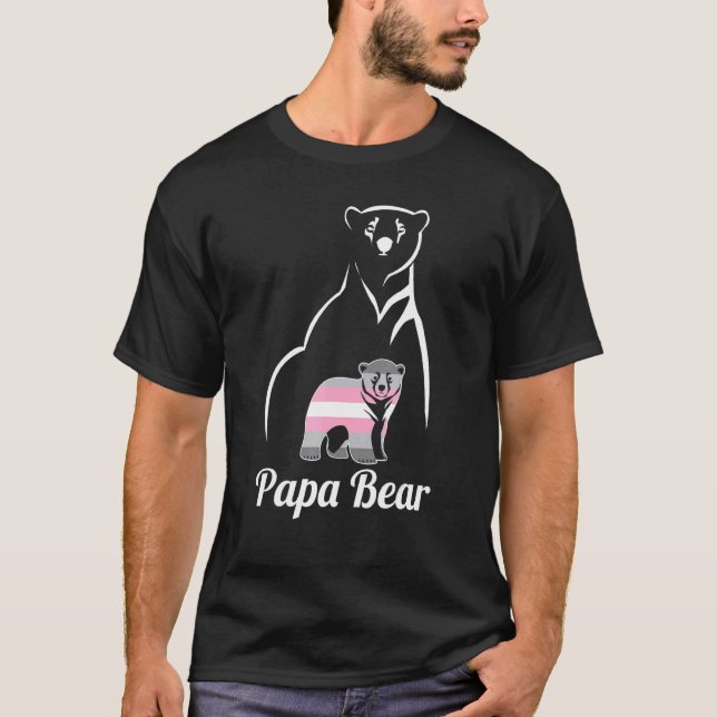 Lgbt Demigirl Papa Bear Demigender Pride Flag T-Shirt (Vorderseite)