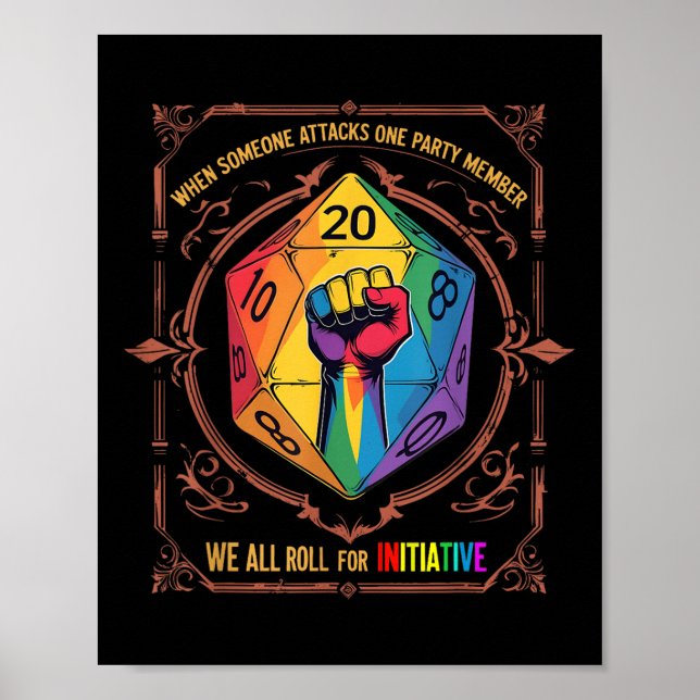 Lgbt Dnd Shirt When Someone Attacks One Party Memb Poster (Vorne)