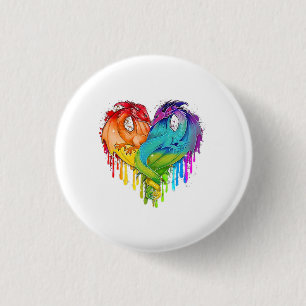 Lgbt Dragon Heart Rainbow Heart Dragon Lgbt Pride Button